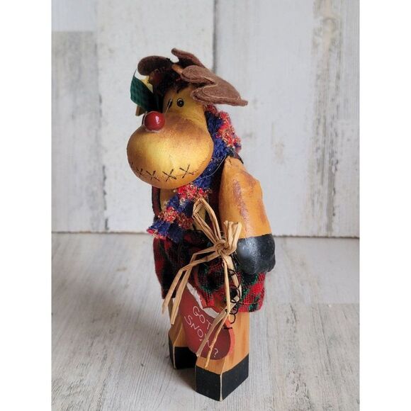 Unique rustic reindeer staff star got snow? Xmas figure - Picture 3 of 7